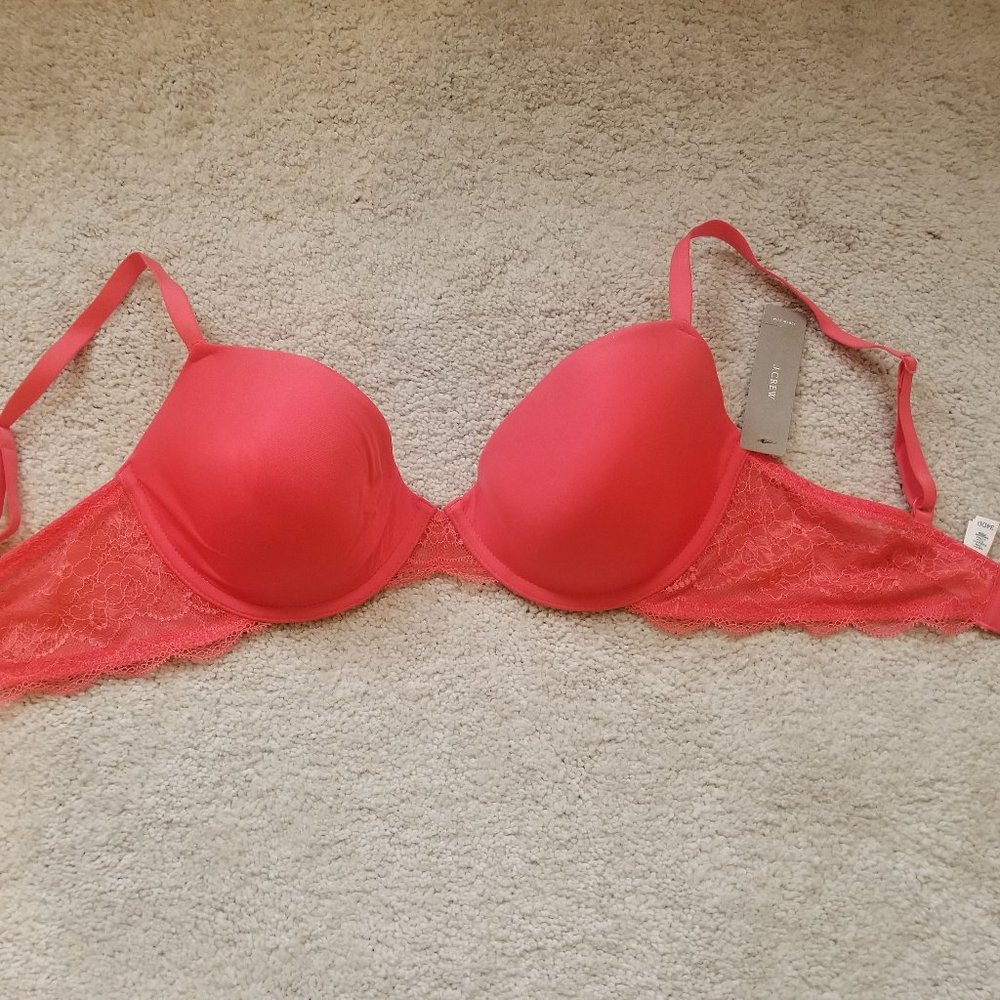 J. Crew Everyday T-shirt bra with lace trim